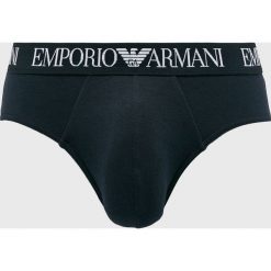 Emporio Armani - Slipy (2-pack). Niebieskie slipki męskie Emporio Armani, bez wzorów, z bawełny. W wyprzedaży za 119.90 zł.
