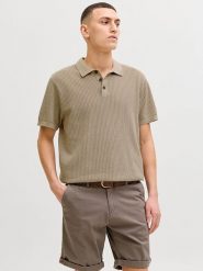 Jack & Jones Koszulka polo "Jess" w kolorze szarobrązowym rozmiar: S. Brązowe koszulki polo męskie Jack & Jones, s, bez wzorów, z bawełny, bez ramiączek. Za 74.46 zł.