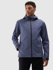 4F Kurtka softshell wiatroodporna membrana 5000 męska - granatowa XXL. Niebieskie kurtki męskie 4f, m, bez wzorów, z dzianiny, z kapturem. W wyprzedaży za 139.99 zł.