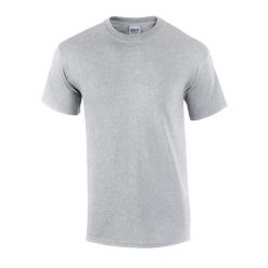 Koszulka Unisex Dla Dorosłych Z Mieszanki Bawełny Ultra. Szare bluzki damskie Gildan, s, bez wzorów, z bawełny, sportowe, bez kołnierzyka, bez ramiączek. Za 36.99 zł.