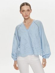 YAS Bluzka Luma 26032810 Błękitny Regular Fit. Niebieskie bluzki damskie YAS, xs, bez wzorów, z bawełny, bez ramiączek. Za 349.99 zł.