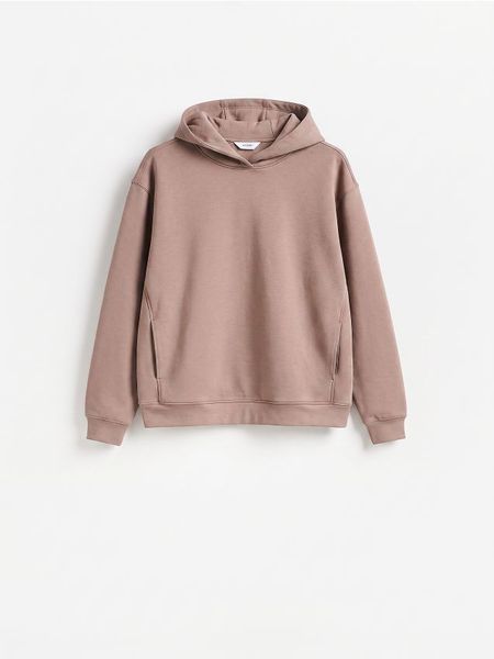 Bluza z kaputrem - beżowy. Brązowe bluzy bez kaptura męskie Reserved, l, z dzianiny. Za 139.99 zł.
