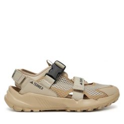 Sandały adidas. Brązowe sandały męskie Adidas, bez zapięcia. Za 309.99 zł.