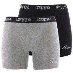 Bokserki Kappa 2-Pack Czarno-Szare - Komfort dla Mężczyzn. Czarne bokserki męskie Kappa, bez wzorów, z bawełny. Za 33.90 zł.