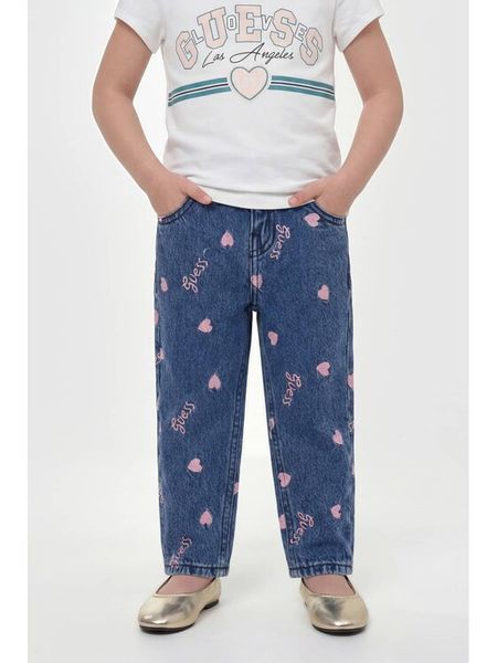 Guess Jeansy K6YA05 D1155 Niebieski Regular Fit. Niebieskie spodnie dziewczęce Guess, z bawełny. Za 214.99 zł.