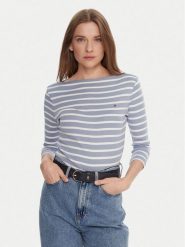 Tommy Hilfiger Bluzka WW0WW40589 Błękitny Regular Fit. Niebieskie bluzki damskie Tommy Hilfiger, xxl, bez wzorów, z bawełny, bez ramiączek. Za 209.99 zł.