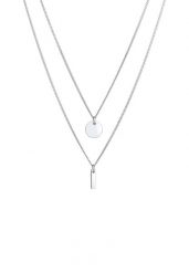 Elli Damska zawieszka z kółkiem płytką Geo z pozłacanego srebra próby 925 Sterling Silver Naszyjniki 1 ct Damski. Szare naszyjniki damskie Elli, pozłacane. Za 193.99 zł.