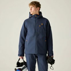 Męska kurtka narciarska Eagle IV. Niebieskie kurtki narciarskie i snowboardowe damskie Dare 2b, l, bez wzorów, z materiału, z kapturem, narciarskie. Za 465.50 zł.
