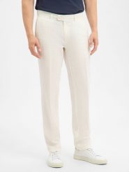 BRAX Lniane spodnie - Evans Mężczyźni len biały, 25. Białe spodnie materiałowe męskie Brax, bez wzorów, ze lnu, eleganckie. Za 379.95 zł.