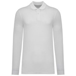 Koszulka polo z długim rękawem pique Kariban Bio180. Białe koszulki męskie z długim rękawem KARIBAN, m, bez wzorów, z bawełny, bez ramiączek. Za 171.50 zł.
