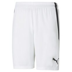Męskie szorty piłkarskie teamLIGA PUMA White Black. Białe szorty męskie Puma, bez kołnierzyka. Za 215.00 zł.
