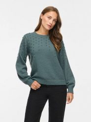 Vila Sweter "Tuli" w kolorze zielonym rozmiar: XL. Zielone swetry klasyczne damskie Vila, xl, bez kołnierzyka. Za 129.95 zł.