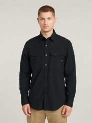 G-Star Koszula - Slim fit - w kolorze czarnym rozmiar: S. Czarne koszule męskie G-Star, s, bez wzorów, z bawełny, bez kołnierzyka, bez ramiączek. Za 180.49 zł.
