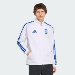 Podstawowa bluza reprezentacyjna Grecja. Białe bluzy bez kaptura męskie Adidas, l, z dresówki. Za 529.00 zł.