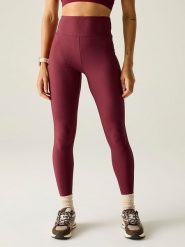 Dare 2b Legginsy funkcyjne "Hustle" w kolorze bordowym rozmiar: 34. Czerwone legginsy sportowe damskie Dare 2b, bez wzorów, z materiału, z podwyższonym stanem, outdoorowe. Za 83.22 zł.