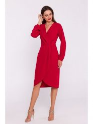 Stylove Sukienka w kolorze czerwonym rozmiar: XL. Czerwone sukienki damskie Stylove, na co dzień, xl, bez wzorów, bez kołnierzyka, bez ramiączek, midi, proste. Za 255.34 zł.