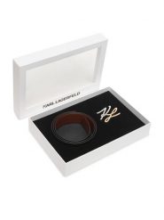 KARL LAGERFELD Pasek Damski B1W33044 Czarny. Czarne paski damskie Karl Lagerfeld, bez wzorów, ze skóry. Za 549.99 zł.