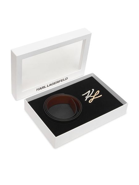 KARL LAGERFELD Pasek Damski B1W33044 Czarny. Czarne paski damskie Karl Lagerfeld, bez wzorów, ze skóry. Za 549.99 zł.