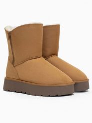 Blackfield Kozaki zimowe "Lena" w kolorze jasnobrązowym rozmiar: 38. Brązowe kozaki damskie Blackfield, ze lnu, bez obcasa, na platformie. Za 139.20 zł.