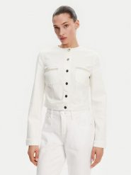 Guess Kurtka przejściowa 172731 Biały Classic Fit. Białe kurtki damskie Guess, xl, z aplikacjami, z bawełny, bez kaptura. Za 377.00 zł.