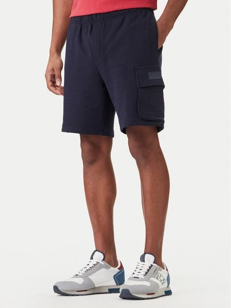 Napapijri Szorty sportowe N-Box Logo Cargo NP0A4I59 Granatowy Regular Fit. Niebieskie szorty męskie Napapijri, bez wzorów, z bawełny, sportowe. Za 233.99 zł.