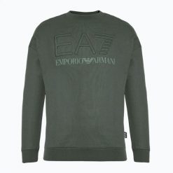 Bluza EA7 Emporio Armani Train Logo Series Embroidery T-Top Coft. Zielone topy sportowe damskie EA7 Emporio Armani, m, bez wzorów, z bawełny, bez ramiączek. Za 529.99 zł.