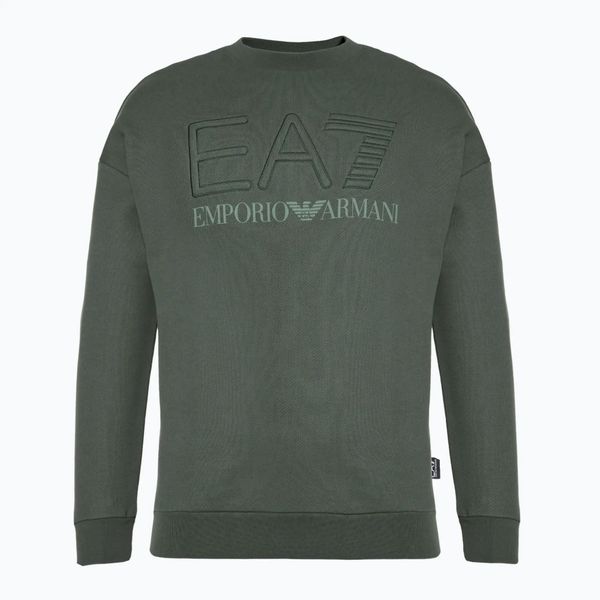 Bluza EA7 Emporio Armani Train Logo Series Embroidery T-Top Coft. Zielone topy sportowe damskie EA7 Emporio Armani, m, bez wzorów, z bawełny, bez ramiączek. Za 529.99 zł.