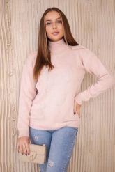 Sweter z półgolfem ciemny pudrowy róż. Czerwone golfy damskie KESI, l, bez wzorów, z wełny, bez ramiączek. Za 139.05 zł.
