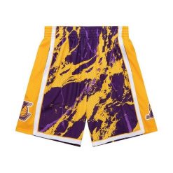 Szorty Los Angeles Lakers Swingman NBA Team Marble 2009/10. Fioletowe szorty damskie Mitchell & Ness, bez wzorów, sportowe. Za 467.00 zł.