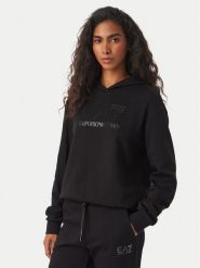 EA7 Emporio Armani Bluza 7W000537 AF15831 MC043 Czarny Regular Fit. Czarne bluzy bez kaptura damskie EA7 Emporio Armani, m, z bawełny. Za 629.99 zł.