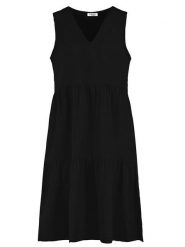 Sublevel Sukienka w kolorze czarnym rozmiar: M/L. Czarne sukienki damskie Sublevel, l, bez wzorów, z bawełny, bez kołnierzyka, bez ramiączek, midi. Za 113.90 zł.