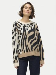 Vero Moda Sweter Kai 10310645 Beżowy Regular Fit. Brązowe swetry klasyczne damskie Vero Moda, s, z syntetyku, bez kołnierzyka. Za 89.99 zł.
