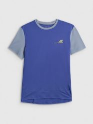 4F Koszulka rowerowa męska - fioletowa S. Fioletowe t-shirty sportowe męskie 4f, m, z dzianiny, bez ramiączek, na fitness i siłownię. Za 139.99 zł.