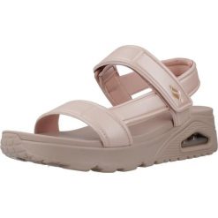 Sandały SKECHERS UNO Rose. Brązowe sandały damskie Skechers, bez wzorów, z syntetyku, bez obcasa. Za 291.99 zł.