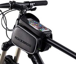 Torba na ramę rowerową ROCKBROS z uchwytem. Czarne torebki klasyczne damskie ROCKBROS, bez wzorów, z materiału, duże, bez dodatków. Za 102.00 zł.