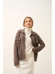 Just Cashmere Kaszmirowy kardigan "Hekla" w kolorze szarobrązowym rozmiar: XL. Brązowe kardigany damskie Just Cashmere, xl, bez wzorów, z kaszmiru. Za 752.45 zł.