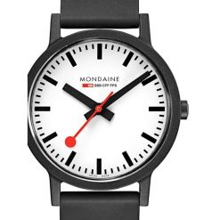 Zegarek męski Mondaine MS1.41110.RB, Quartz, 40mm, 3ATM. Czarne zegarki męskie MONDAINE, ze stali. Za 935.80 zł.