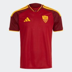 Koszulka piłkarska AS Roma 26/27 domowa. Bluzki sportowe damskie Adidas, s, z materiału, bez kołnierzyka, bez ramiączek. Za 439.99 zł.