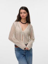 Vero Moda Kardigan w kolorze kremowym rozmiar: L. Brązowe kardigany damskie Vero Moda, l, bez wzorów. Za 79.21 zł.