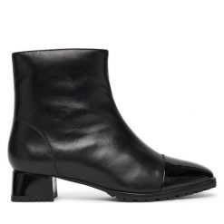 Botki Ara. Czarne botki damskie Ara, bez obcasa, na słupku, bez zapięcia. Za 629.99 zł.