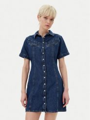 Levi's® Sukienka jeansowa Rinoa 001HR-0000 Niebieski Standard Fit. Niebieskie sukienki damskie s, bez wzorów, z bawełny, bez kołnierzyka, bez ramiączek. Za 299.99 zł.