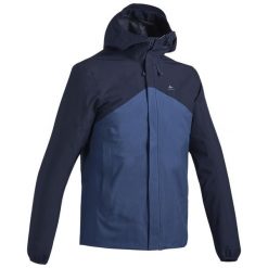 Second Life - Kurtka turystyczna męska Quechua MH100 wodoodp... - Stan Doskonały. Niebieskie kurtki męskie QUECHUA, l, bez wzorów, z materiału, z kapturem. Za 169.99 zł.