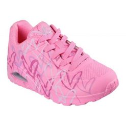 Buty Skechers x JGoldcrown Uno - Spread the Love 155507-HTPK różowe. Czerwone buty sportowe na co dzień damskie bez wzorów, z syntetyku. Za 613.11 zł.
