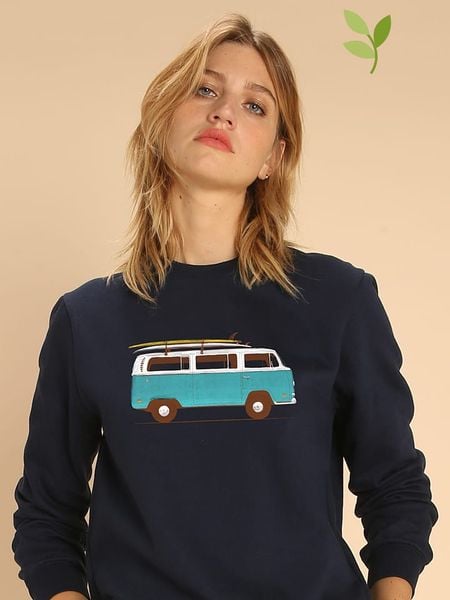 WOOOP Bluza "Blue Van" w kolorze granatowym rozmiar: L. Niebieskie bluzy bez kaptura damskie Wooop, l. Za 144.58 zł.