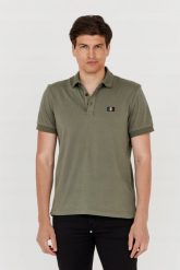 AERONAUTICA MILITARE Zielona koszulka polo. Zielone koszulki polo męskie AERONAUTICA MILITARE, l, z aplikacjami, bez ramiączek. W wyprzedaży za 369.99 zł.