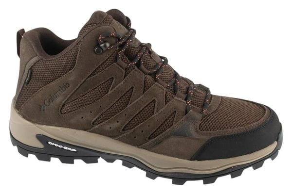 Buty trekkingowe męskie, Redmond IV Low WP. Brązowe buty trekkingowe męskie Columbia, z materiału, przed kostkę, bez zapięcia, trekkingowe. Za 399.99 zł.