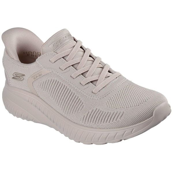 Buty sportowe damskie Skechers Bobs Squad Chaos C. Brązowe buty sportowe na co dzień damskie Skechers, bez wzorów, z materiału. Za 390.00 zł.