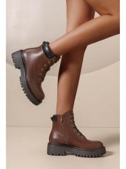 C'M Botki w kolorze brązowym rozmiar: 41. Brązowe botki damskie C'M, bez obcasa, bez zapięcia. Za 152.99 zł.