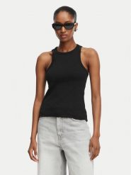 HUGO Top The Plain Tank 50515651 Czarny Slim Fit. Czarne topy damskie Hugo, m, bez wzorów, z bawełny, bez kołnierzyka. Za 169.99 zł.