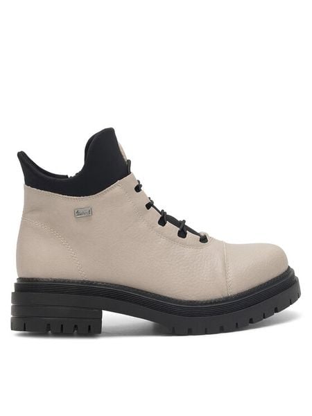 Rieker Trzewiki Y3163-60 Beżowy. Brązowe botki damskie Rieker, z materiału, bez obcasa, na płaskiej podeszwie, bez zapięcia. Za 319.99 zł.